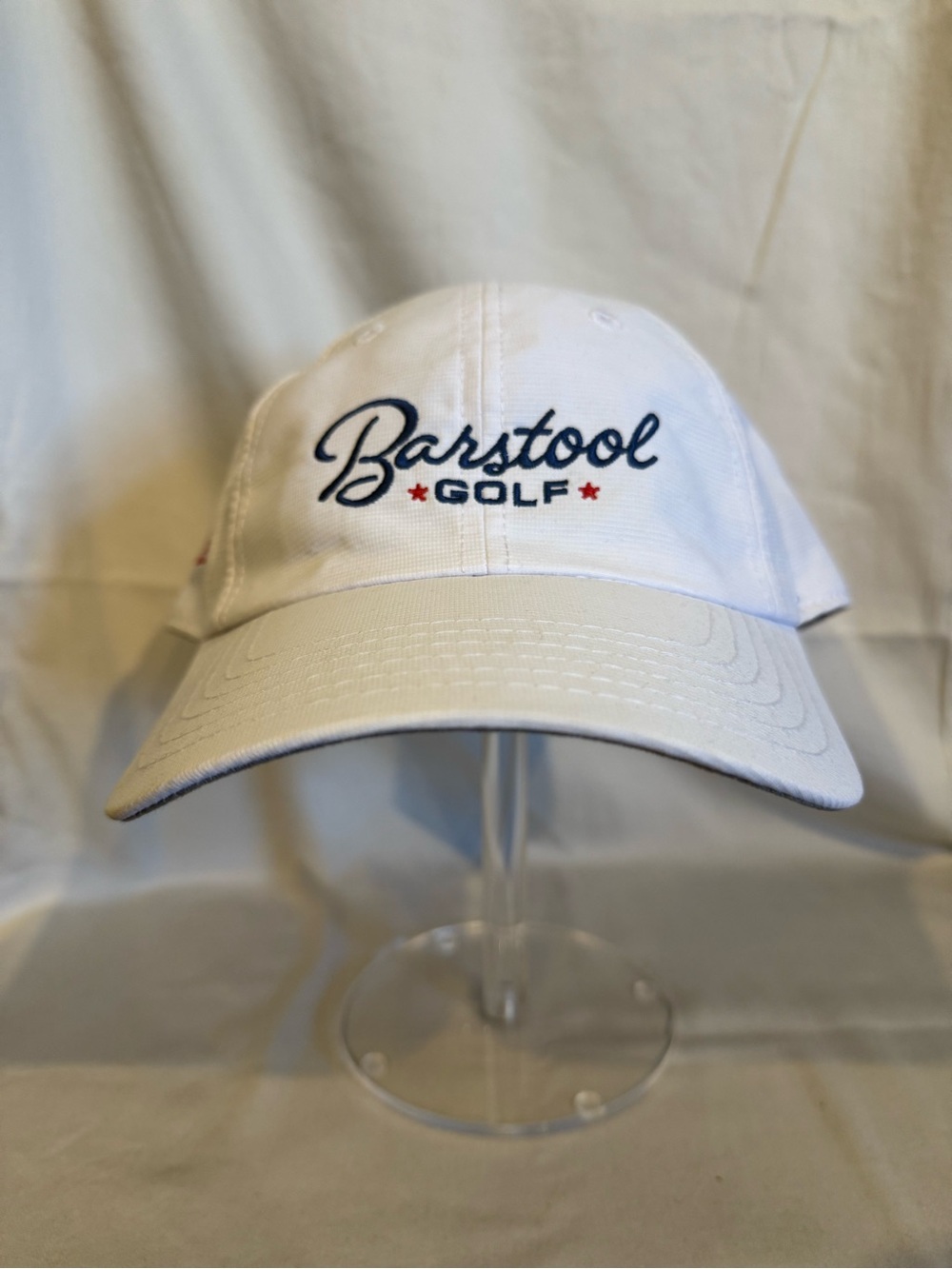 Barstool Golf White Embroidered Baseball Cap